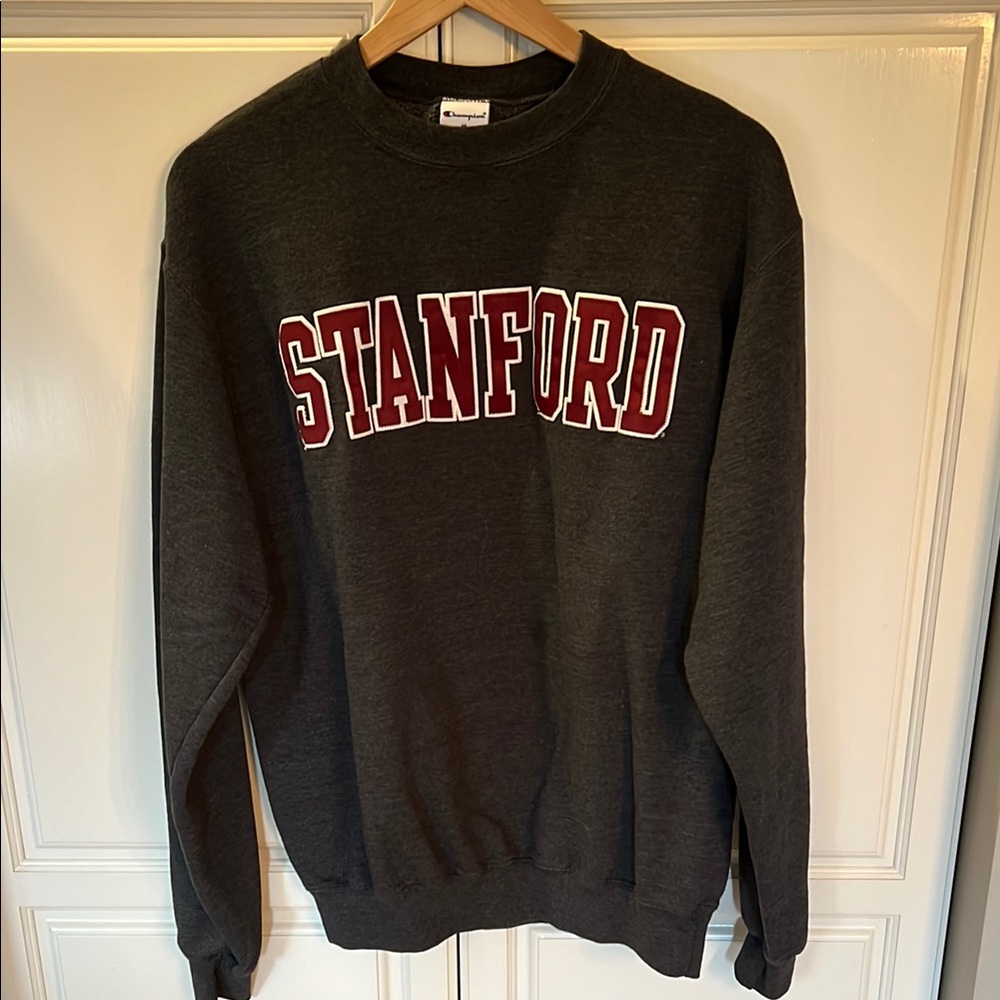 Stanford Dark Gray Reverse Weave Crewneck Crewneck by Champion